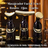 Masajeador Facial 3 en 1 con Tecnología 4D (Rostro - Ojos - Cuello)