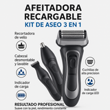 Rasuradora 3 en 1™ – Afeita, recorta y perfila con precisión