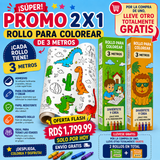 OFERTA 2x1 - ROLLO PARA COLOREAR KIDSPRO🥳 DE 300 CENTIMETROS CADA UNO